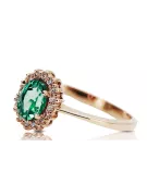 Vintage craft Ring Emerald Original Vintage 14K Rose Gold crc009r